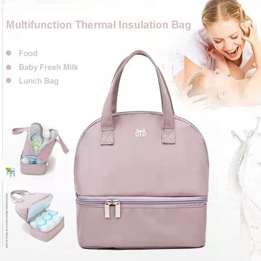 Thermal Insulation Bag Mommy Milk Storage 2 Pockets Picnic Lunch Bag
