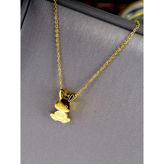 Swing Rabbit Zodiac Necklace Titanium Steel Clavicle Chain