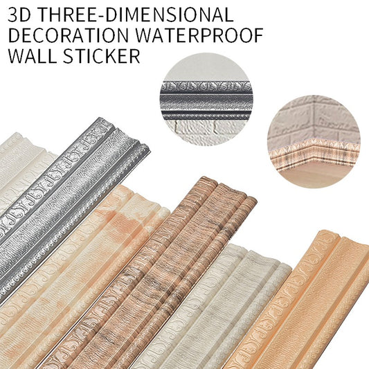 3D Stereo Baseboard Wall Sticker Self Adhesive Trim Line Skirting Border Tiles