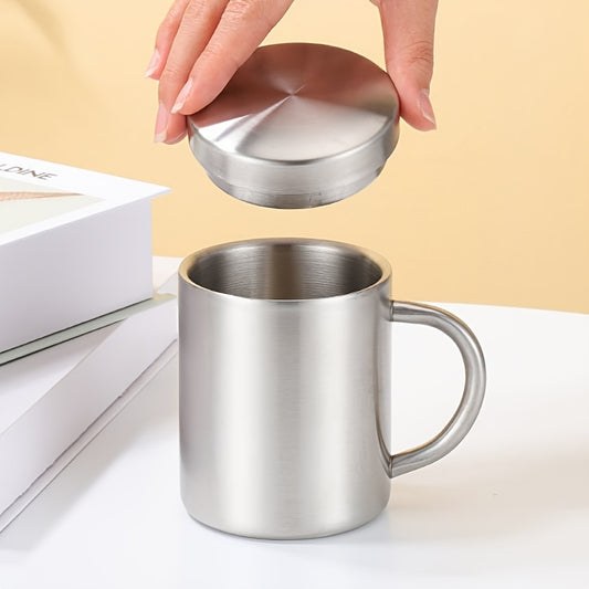 Stainless Steel Double Wall Coffee Mug with Lid and Handle