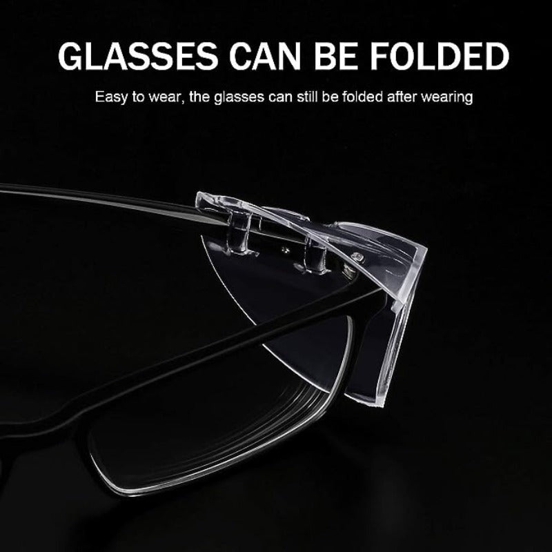 2pcs Safety Glasses Side Shields Slip On Clear Eye Glasses