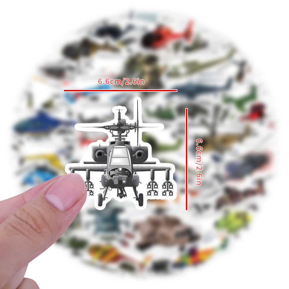 60pcs Cartoon Helicopter Airplane Waterproof Decals for Car Laptop