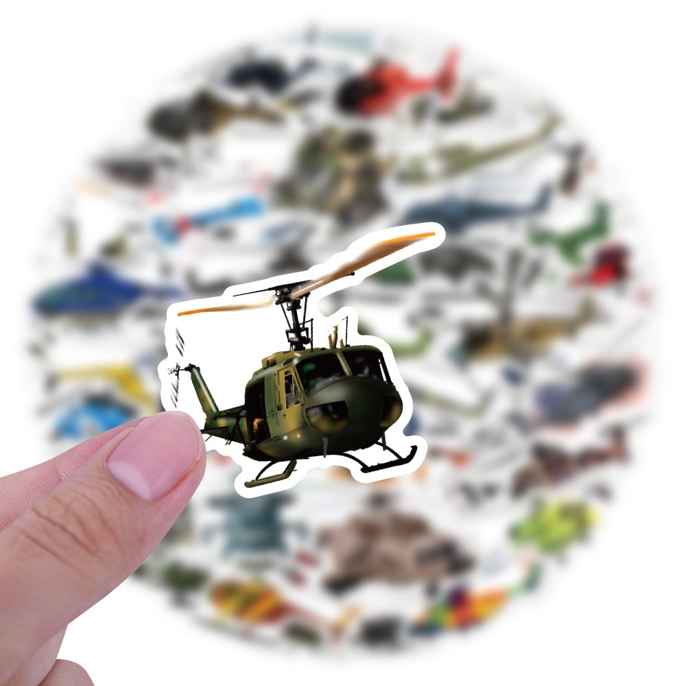 60pcs Cartoon Helicopter Airplane Waterproof Decals for Car Laptop