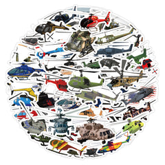 60pcs Cartoon Helicopter Airplane Waterproof Decals for Car Laptop