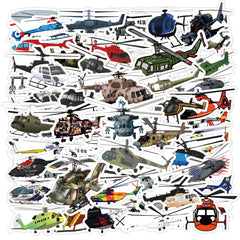 60pcs Cartoon Helicopter Airplane Waterproof Decals for Car Laptop