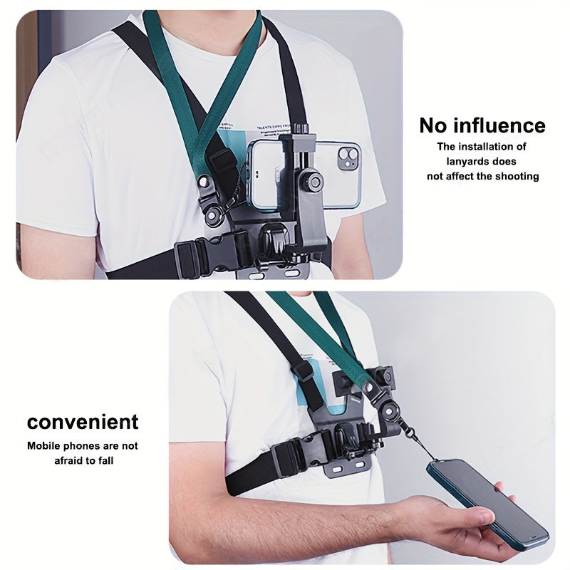 Universal Cell Phone Chest Mount Strap Holder for Outdoor Activities