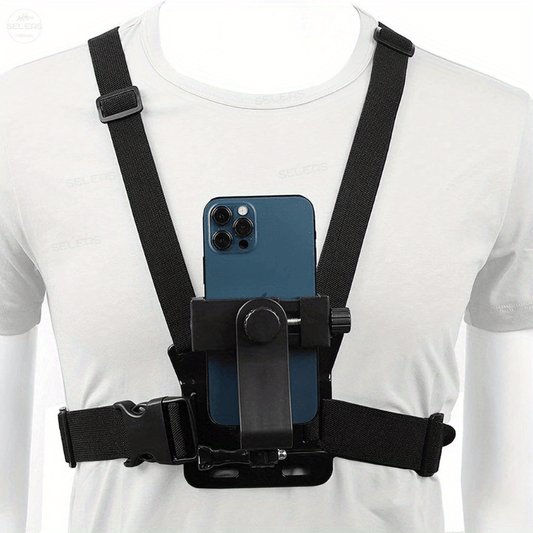 Universal Cell Phone Chest Mount Strap Holder for Outdoor Activities