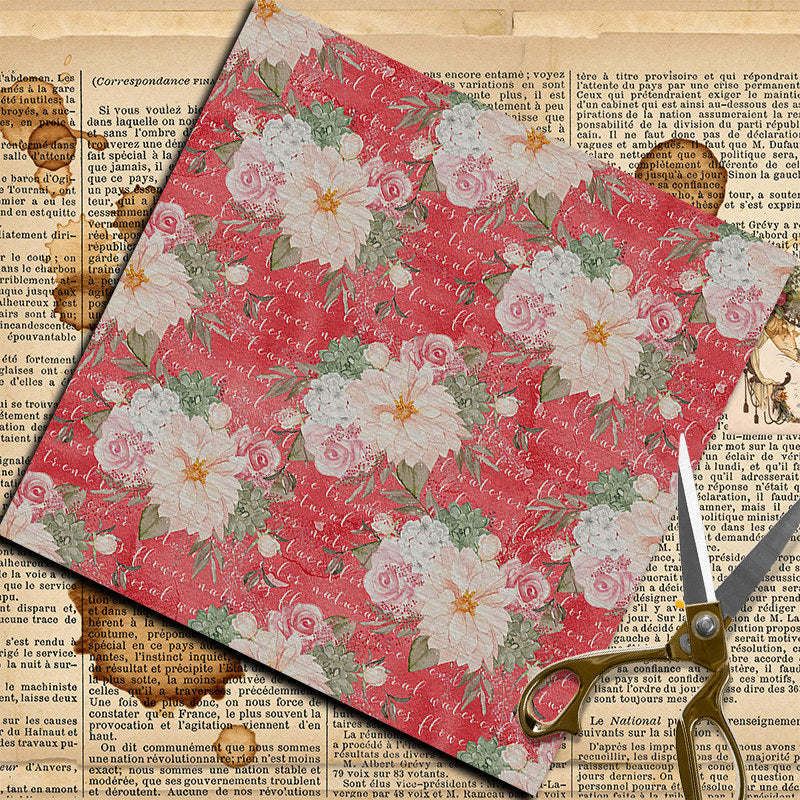 12 Sheets Large Size Material Paper Retro Hand Account Decoration Diy Tools