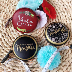 2pcs Leather Tape Measure Macaron Tie Bag Small Ruler