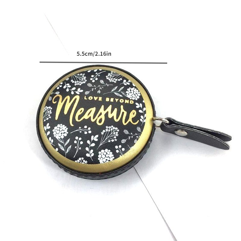 2pcs Leather Tape Measure Macaron Tie Bag Small Ruler