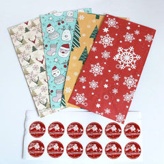 12pcs Merry Christmas Paper Bag Snowflake Christmas Tree Elk Gift Wrap Bag