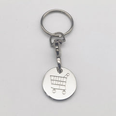 European American Shopping Cart Coin Keychain Metal Token Lobster Clasp