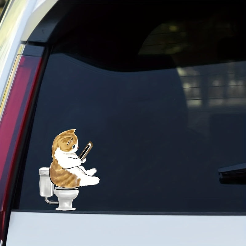 4pcs Cute Cat Vinyl Waterproof Self-adhesive Stickers