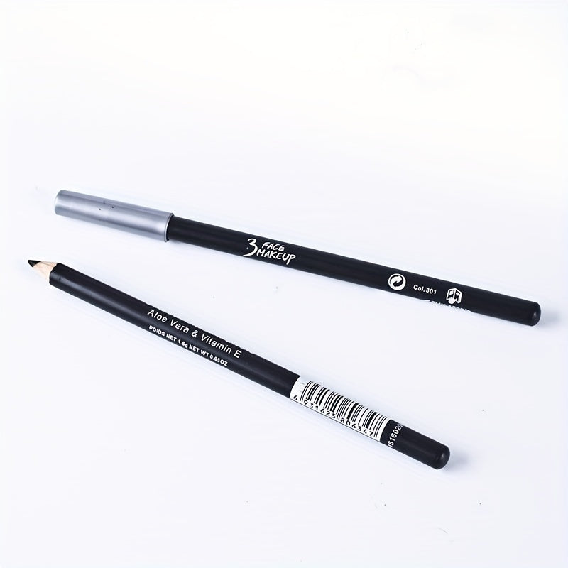 2pcs Eyebrow Pencil Carbon Eyeliner Dual-use Makeup Pen Smudge Proof