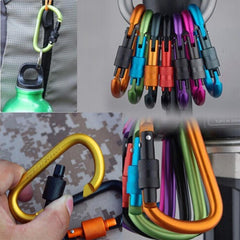 4pcs Aluminum Carabiners D Ring Key Chain Clip Outdoor Camping Hiking