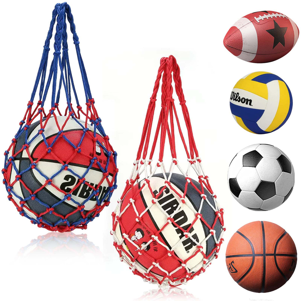 Nylon Ball Nets - Portable Storage Net for Sports Equipment