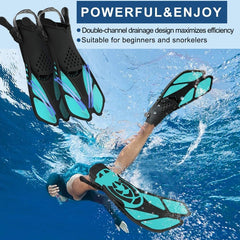 3pcs Diving Set: Goggles, Snorkel, Fins