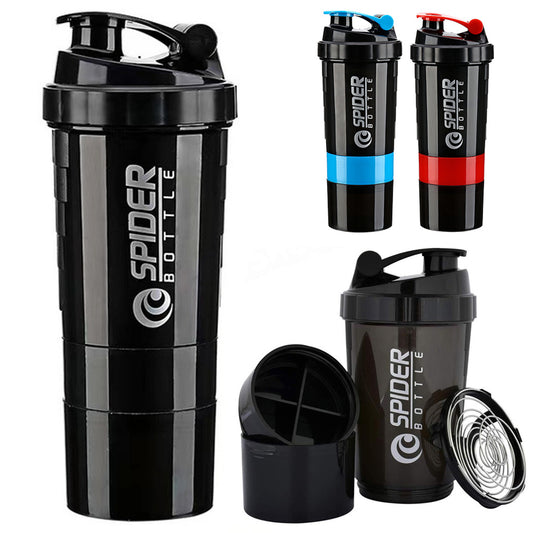 3 Tier Shaker Bottle Protein Shakes with Pill Containers