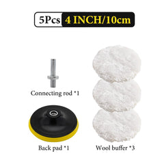 Car Polishing Kit Waxing Sponge Disk Wool Wheel Auto Paint Care Polisher Pads