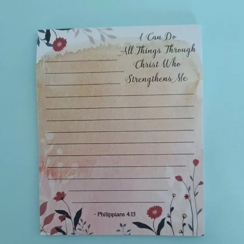 Colorful Flower Memo Notebook Sticky 50 Sheets English Horizontal Sticky