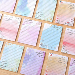 Colorful Flower Memo Notebook Sticky 50 Sheets English Horizontal Sticky