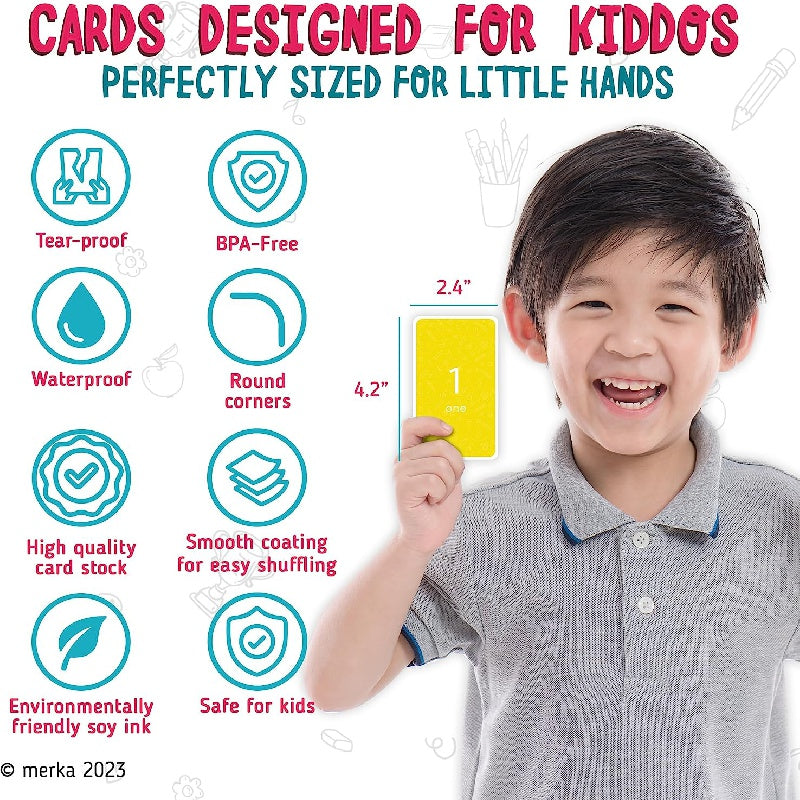 Merka Flash Cards 0-50 Counting Kindergarten Workbook