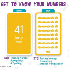 Merka Flash Cards 0-50 Counting Kindergarten Workbook