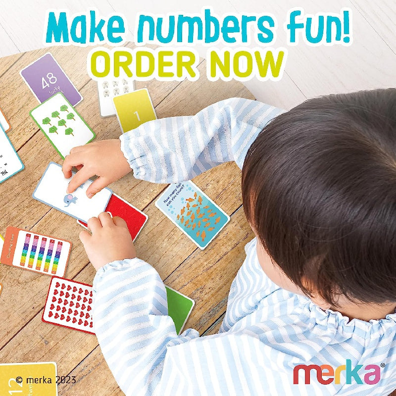 Merka Flash Cards 0-50 Counting Kindergarten Workbook