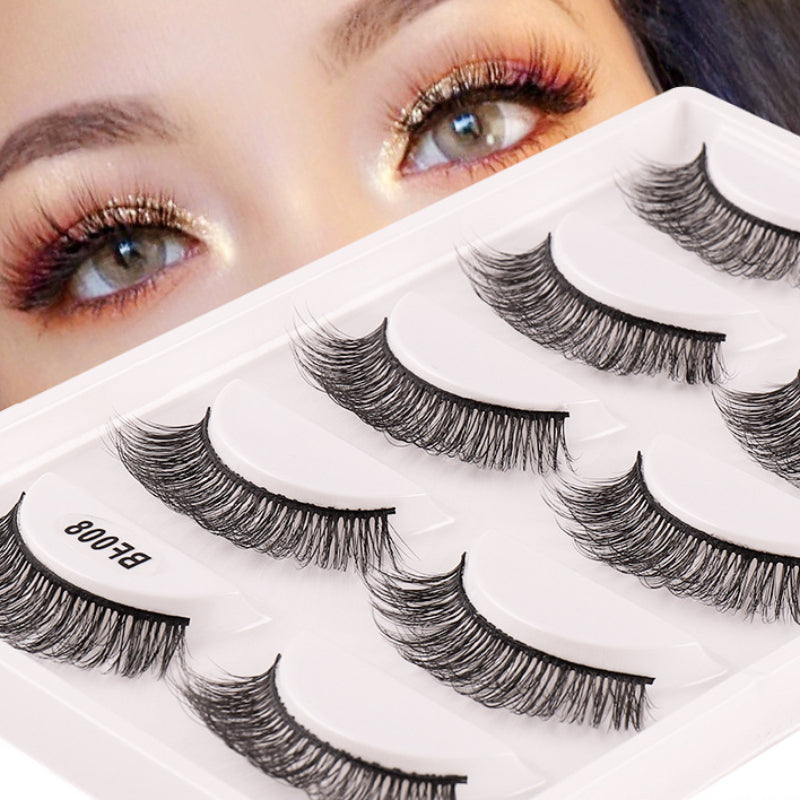 5 Pairs Natural Look False Eyelashes Thick and Fluffy Reusable Lashes