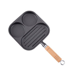 3 In 1 Cast Iron Fried Egg Steak Frying Pan Non stick Egg Burger Breakfast Pan