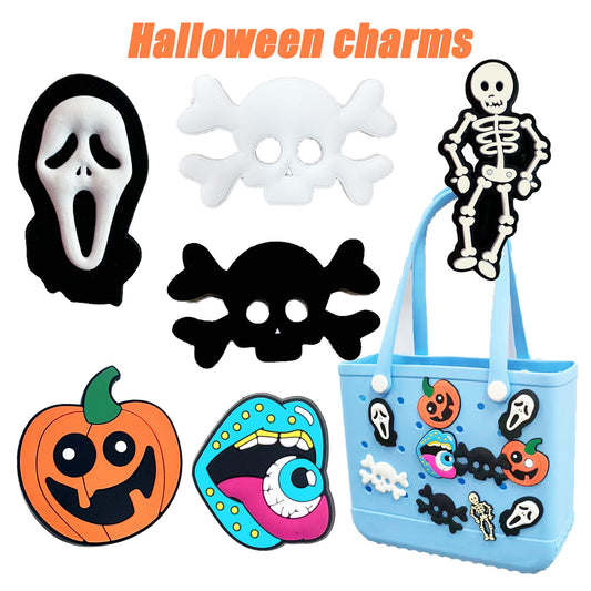 6PCS Halloween Charm Horror Beach Bag Accessories for Bogg Bag