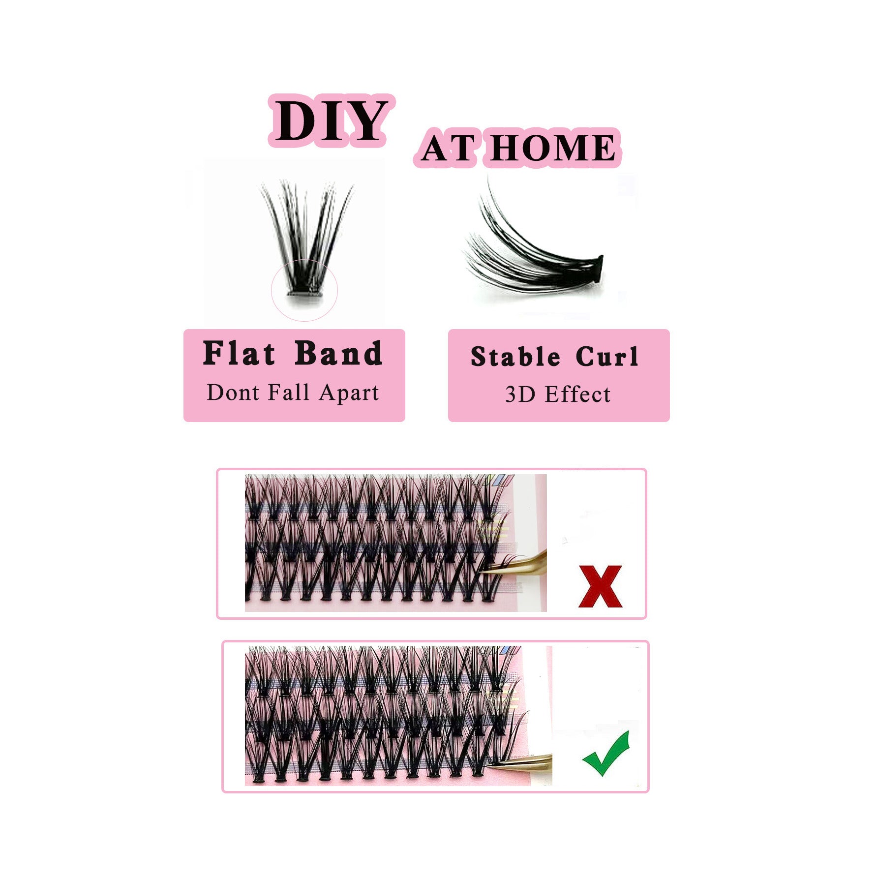 280Pcs Cluster Lashes 30D 40D D Curl Mix Lash Extension