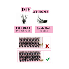 280Pcs Cluster Lashes 30D 40D D Curl Mix Lash Extension