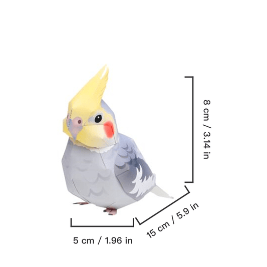 Cockatoo 3D Paper Model Ornament - Fun Building Game & Gift