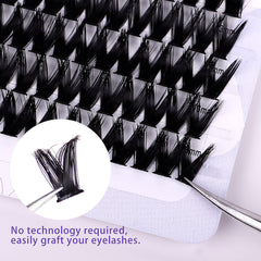 200 Pcs D Curl Lash Clusters DIY Eyelash Extensions Natural Look