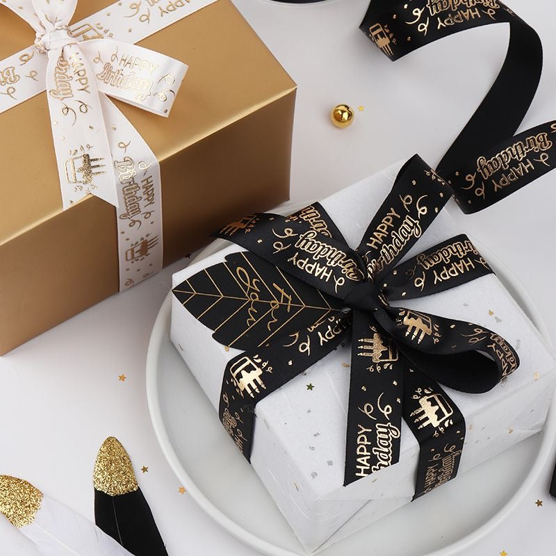 5 Meter Happy Birthday Polyester Ribbon for Gift Packaging
