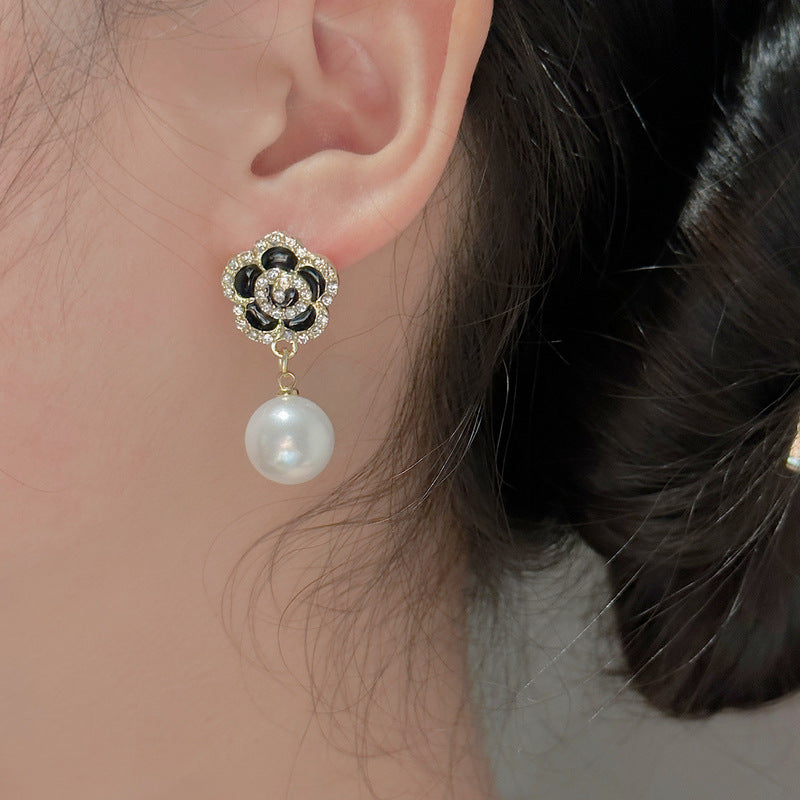 Faux Pearl Flower Stud Earrings, Decoration Accessories, Gift