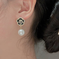 Faux Pearl Flower Stud Earrings, Decoration Accessories, Gift