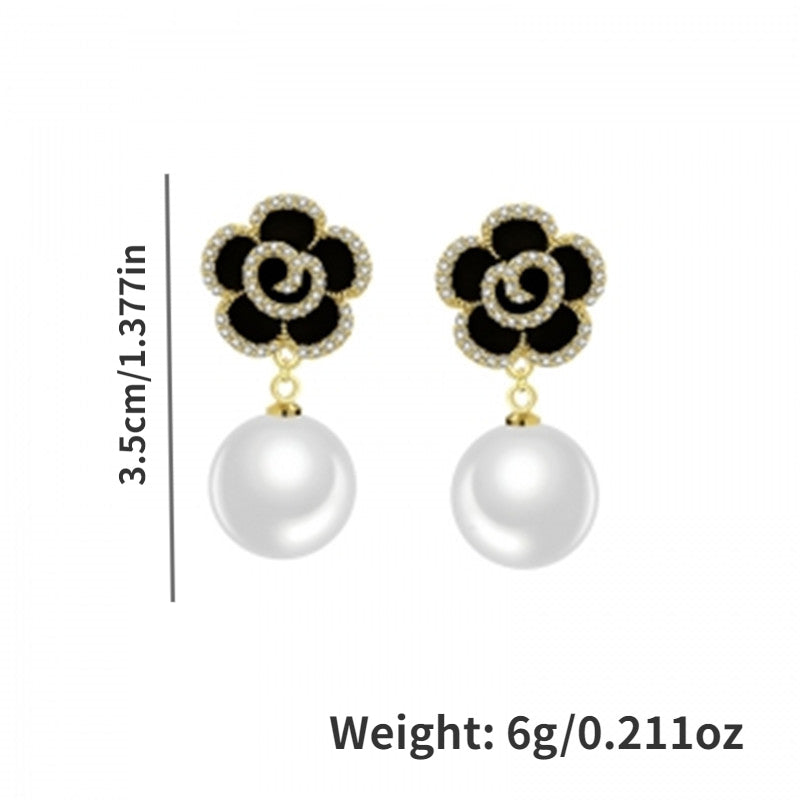 Faux Pearl Flower Stud Earrings, Decoration Accessories, Gift