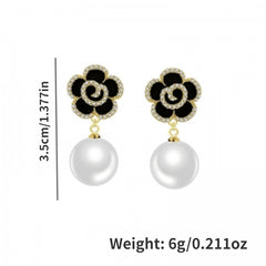 Faux Pearl Flower Stud Earrings, Decoration Accessories, Gift