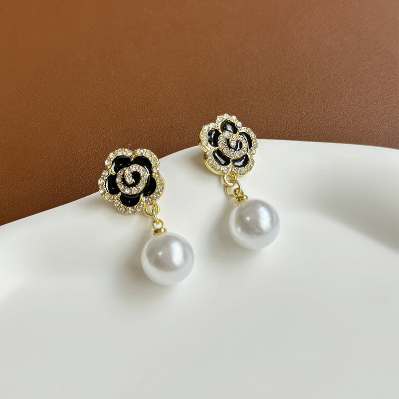 Faux Pearl Flower Stud Earrings, Decoration Accessories, Gift
