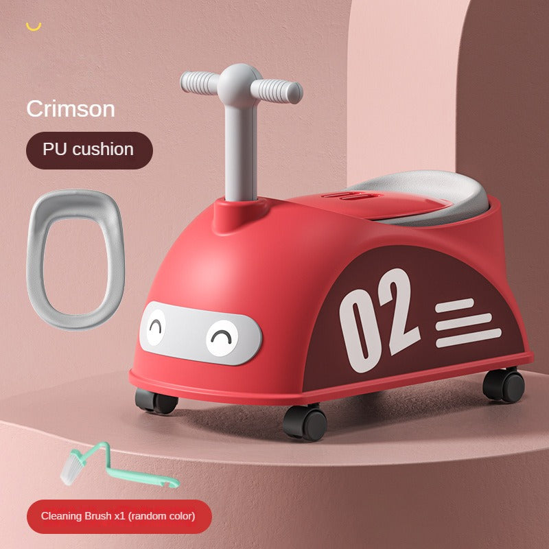Car Shaped Kids Toilet Seat With Wheels Non slip Base Potty Training Seat