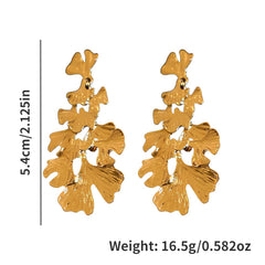 Ginkgo Leaf Golden Stud Earrings Daily Decoration Accessories