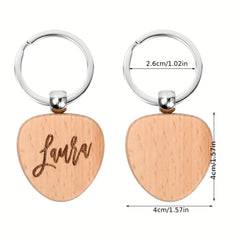 8pcs Wooden Keyring Blank Wooden DIY Keyring For Painting
