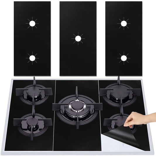 3pcs Gas Stove Protectors Reusable Burner Covers Non Stick Heat Resistant