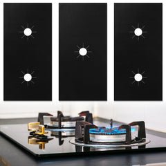 3pcs Gas Stove Protectors Reusable Burner Covers Non Stick Heat Resistant