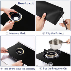 3pcs Gas Stove Protectors Reusable Burner Covers Non Stick Heat Resistant