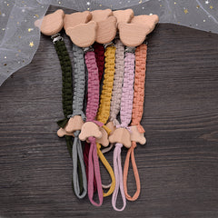 Baby Braided Pacifier Chain Anti-drop Holder Cartoon Bear Pacifier Clip