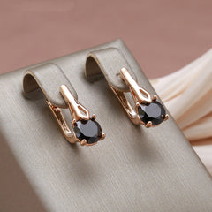 Zircon Clips Earrings Golden Bride Wedding Fine Jewelry
