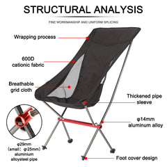 Ultralight Detachable Camping Moon Chair for Outdoor Travel